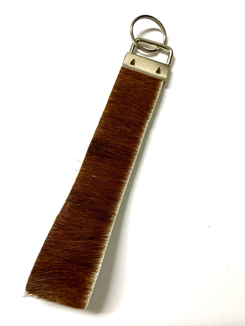 Brown Hair-On Leather Key Fob Wristlet